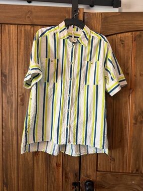 Anthropologie The Boxy Striped Button Down
